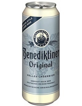 Пиво Бенедиктинер / Оригинал Гармания фильтрованное светлое банка 0,5 л. 5%