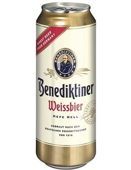 Пиво Бенедиктинер / Вайссбир Гармания нефильтрованное светлое банка 0,5 л. 5.4%
