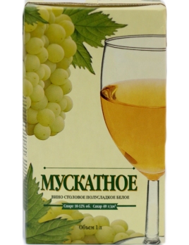 Вино Виктория / Мускатное Россия белое полусладкое 1л 12%