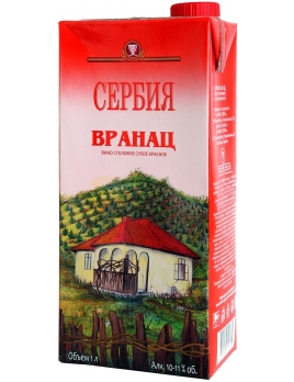 Вино Вранац Сербия красное сухое 1,0л, 10-11% 